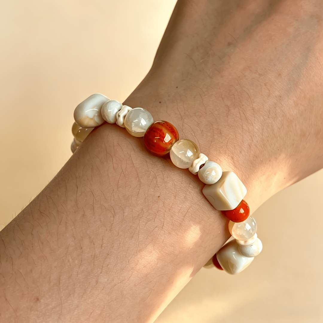 Persimmon Good Fortune Men's Stretch-Woven Bracelet, Unique